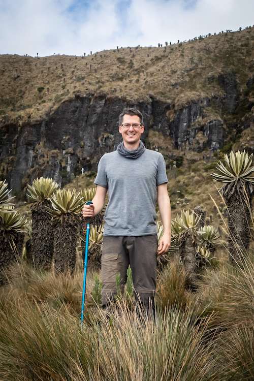 Arjan among frailejones in the Los Nevados National Natural Park in Colombia